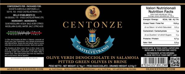Olive Verdi in Salamoia Denocciolate 45 kg IT FR EN